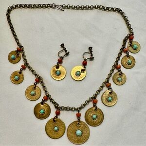 Gorgeous One of a Kind Vintage Coins Necklace and Earrings